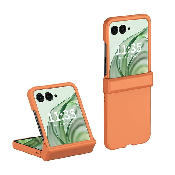 Designed for Motorola Razr+ 2024 Case with Hinge Protection, Slim and Thin Full Protective Shockproof Phone Cover Case for Motorola Razr+ 2024 - Orange