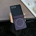 thumbnail image 1 of Designed for Motorola Razr 2024 Case Magnetic with Hinge Protection [Compatible with Mag-Safe] Carbon Fiber Texture Shockproof Protective Cover Case for Motorola Razr 2024, Purple, 1 of 8