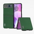 thumbnail image 1 of Designed for Motorola Razr 60 / Razr 2025 Case, Luxury Genuine Leather Slim Fit Premium Genuine Leather Full Drop Protective Shockproof Retro Anti-Scratch Thin Phone Cover - Green, 1 of 7