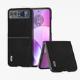 thumbnail image 1 of Designed for Motorola Razr 60 Ultra / Razr Ultra 2025 Case, Luxury Genuine Leather Slim Fit Premium Genuine Leather Full Drop Protective Shockproof Retro Anti-Scratch Thin Phone Cover - Black, 1 of 7