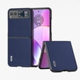 thumbnail image 1 of Designed for Motorola Razr 60 Ultra / Razr Ultra 2025 Case, Luxury Genuine Leather Slim Fit Premium Genuine Leather Full Drop Protective Shockproof Retro Anti-Scratch Thin Phone Cover - Darkblue, 1 of 7