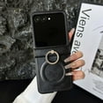 thumbnail image 1 of Designed for Motorola Razr 60 Ultra/Razr Ultra 2025 Magnetic Phone Case,360°Rotatable Finger Ring Kickstand,Compatible with Mag-safe,PU Leather Shockproof Durable Anti-Scratch Phone Case,Black, 1 of 17
