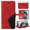 thumbnail image 1 of Designed for OnePlus 9 Wallet Case, [RFID Blocking] PU Leather Folio Kickstand [TPU Protective Interior Case], Magnetic Closure Card Slot with Hand Strap Shockproof Phone Cover,Red, 1 of 7