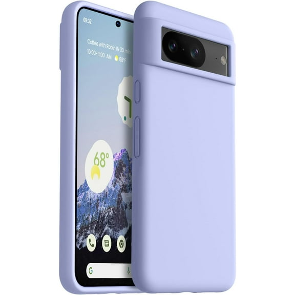 Designed for Pixel 8 Case, [Military-Grade Drop Protection][Anti-Scratch Microfiber Lining] Silicone Slim Thin Shockproof Phone Case for Google Pixel 8 (Light Purple)