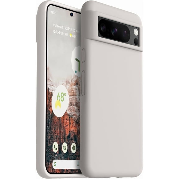 Designed for Pixel 8 Pro Case, [Military-Grade Drop Protection][Anti-Scratch Microfiber Lining] Silicone Slim Thin Shockproof Phone Case for Google Pixel 8 Pro 6.7 inch (Stone)