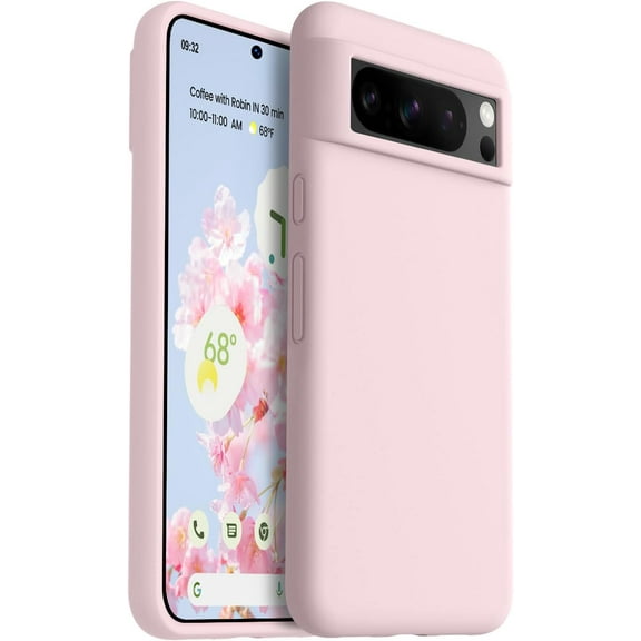 Designed for Pixel 8 Pro Case, [Military-Grade Drop Protection][Anti-Scratch Microfiber Lining] Silicone Slim Thin Shockproof Phone Case for Google Pixel 8 Pro 6.7 inch (Pink)