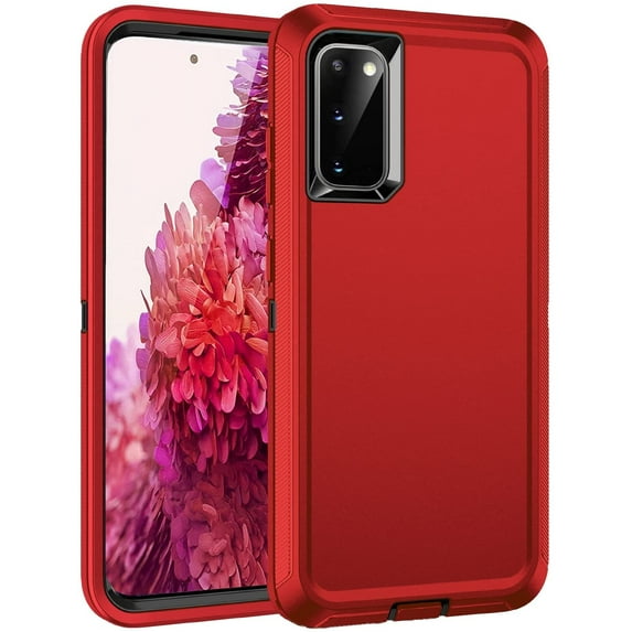 Designed for Samsung Galaxy A03s Heavy Duty Case, Triple Layer Protection Shockproof Dropproof Dustproof Anti-Scratch Phone Case Cover for Samsung Galaxy A03s,Red