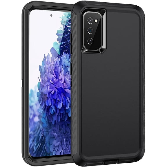 Designed for Samsung Galaxy A03s Heavy Duty Case, Triple Layer Protection Shockproof Dropproof Dustproof Anti-Scratch Phone Case Cover for Samsung Galaxy A03s,Black