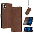 thumbnail image 1 of Designed for Samsung Galaxy A05 Case Wallet, Men Women Flip Folio Cover with PU Leather Stand Credit Card Holders Slots Wrist Strap Soft TPU Inner Phone Case for Galaxy A05, Brown, 1 of 8