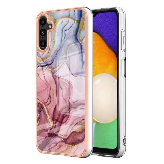 Designed for Samsung Galaxy A05s Marble Case, Ultra Thin Girls Women Plating Marble Designed Flexible Soft TPU IMD Marble Protective Case Cover for Samsung Galaxy A05s - Rose