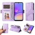 thumbnail image 1 of Designed for Samsung Galaxy A06 Case Wallet, Flip Folio Cover with Embossed PU Leather Stand Credit Card Holders Slots Wrist Strap Full Body Protection Phone Case for A06 - Purple, 1 of 10