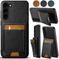 thumbnail image 1 of Designed for Samsung Galaxy A13 5G Case, Premium PU Leather Back + TPU Frame Magnetic Closure Card Slots Back Bag Shockproof Drop Protective Kickstand Phone Case Cover for Galaxy A13 5G, Black, 1 of 7