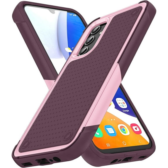 Designed for Samsung Galaxy A14 5G Case 2 in 1 Gift Militay Grade Drop Protective Rugged Heavy Duty Cover Shockproof Case for Galaxy A14 5G Phone Case for Women Men boy Girl (Pink+Rose Red)