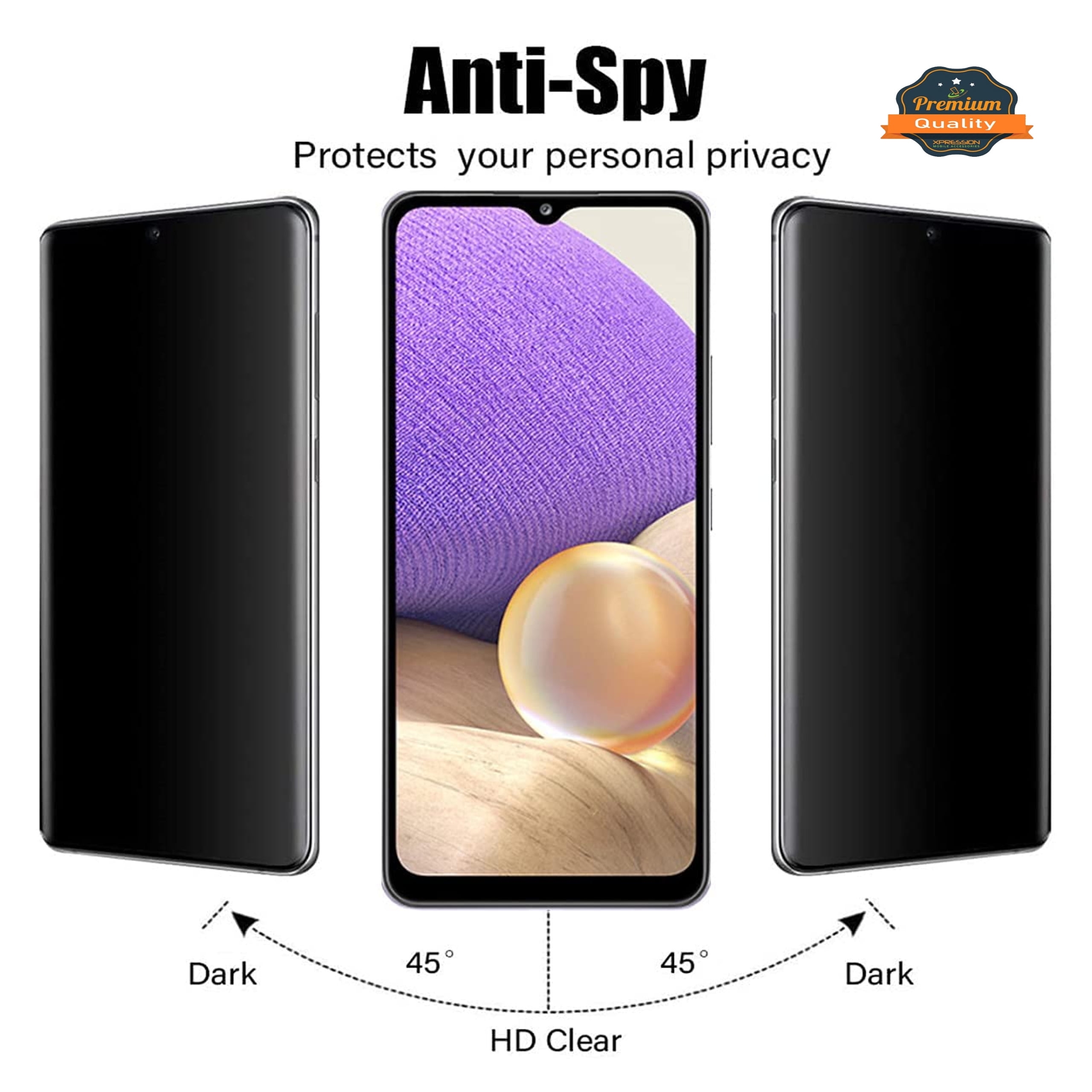 Pour Samsung Galaxy A15 4G / A15 5G Protecteur D'écran Confidentialité Film  de Verre Trempé Anti-espion