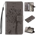 thumbnail image 1 of Designed for Samsung Galaxy A15 Case Wallet for Women, Flip Folio Cover with Embossed PU Leather Kickstand Credit Card Holder Magnetic Wrist Strap Protective Case for A15, Gray, 1 of 6