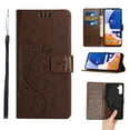 thumbnail image 1 of Designed for Samsung Galaxy A15 Case, Wrist Strap Flip Kickstand PU Leather Wallet Case Cash Card Slots Holder, Protective Shockproof Pattern Women Cover for Samsung Galaxy A15, Brown, 1 of 7