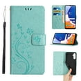 thumbnail image 1 of Designed for Samsung Galaxy A15 Case, Wrist Strap Flip Kickstand PU Leather Wallet Case Cash Card Slots Holder, Protective Shockproof Pattern Women Cover for Samsung Galaxy A15, Green, 1 of 7