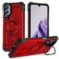 thumbnail image 1 of Designed for Samsung Galaxy A16 5G/4G Armor Case with Camera Cover Stand, Shockproof Protection, Support Magnetic Wireless Charger Rugged Cover for A16 5G/4G, Support Car Magnetic Holder - Red, 1 of 7