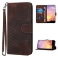 thumbnail image 1 of Designed for Samsung Galaxy A16 5G Case Wallet, Women Flip Folio Cover with Embossed PU Leather Stand Credit Card Holders Slots Wrist Strap Magnetic Closure Phone Case for A16 5G, Coffee, 1 of 7