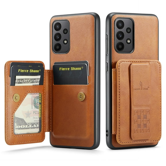 Designed for Samsung Galaxy A23 5G Case Wallet with RFID Blocking Card Holder PU Leather Credit Card Slots Cash Pocket Phone Cases for Men Women Back Flip Magnetic Clasp Protective Cover,Brown