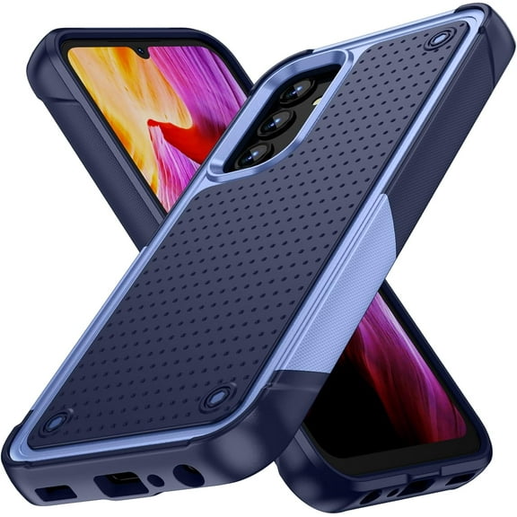 Designed for Samsung Galaxy A25 5G Case 2 in 1 Gift Militay Grade Drop Protective Rugged Heavy Duty Cover Shockproof Case for Galaxy A25 5G Phone Case for Women Men Boy Girl (Purple+Blue)