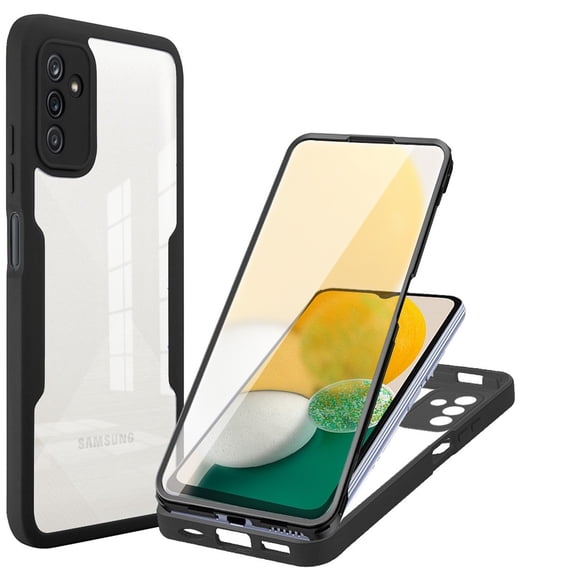 Designed for Samsung Galaxy A25 5G Case, Full-Body Protection Phone Cover with Screen Protector Built-in Touch Sensitive Anti Scratch Upgraded Shockproof TPU Bumper Case for A25 5G - Black