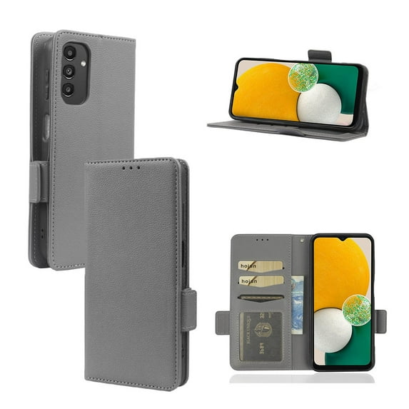 Designed for Samsung Galaxy A25 5G Case, Luxury PU Leather Wallet Phone Case with Card Holder Flip Kickstand Drop Protection Phone Case Cover for Samsung Galaxy A25 5G - Gray