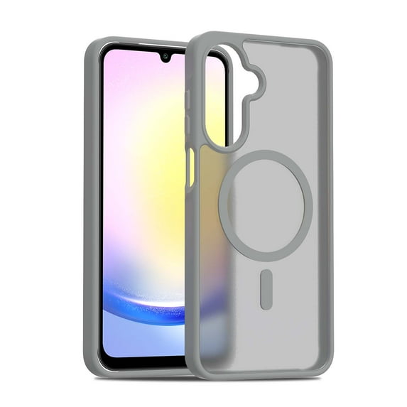 Designed for Samsung Galaxy A25 5G Magnetic Phone Case,Compatible with Mag-Safe,Military Grade Shockproof Anti-Scratch Durable Rugged Ultra Slim Skin Feel Translucent Phone Case,Gray