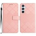 thumbnail image 1 of Designed for Samsung Galaxy A25 5G PU Leather Flip Case, Classic Kickstand Card Slots Wrist Strap Magnetic Drop Protective Full Body Protection Phone Case Cover for Samsung Galaxy A25 5G - Pink, 1 of 10
