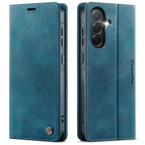 Designed for Samsung Galaxy A25 5G Wallet Case, Classic PU Leather Flip Cover with Kickstand, RFID Blocking Card Slots, Magnetic Clasp, Full Body Protective Shockproof Phone Case, Green
