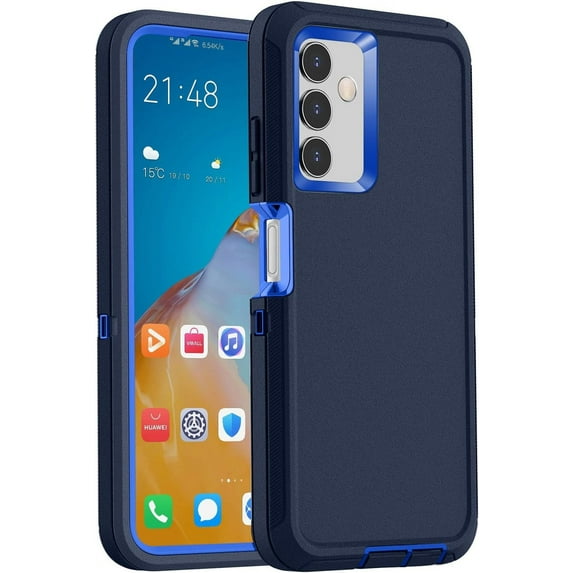 Designed for Samsung Galaxy A25 Heavy Duty Case, Triple Layer Protection Shockproof Dropproof Dustproof Anti-Scratch Phone Case Cover for Samsung Galaxy A25,Blue