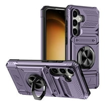 Designed for Samsung Galaxy A26 5G Case Hidden with Card Holder & 360 Ring Stand/Kickstand, Hard PC   Soft TPU [Drop Protection] Heavy Duty Rugged Protective Cover For Samsung Galaxy A26 5G, Violet