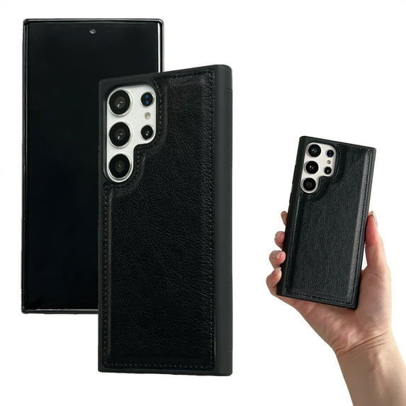 Designed for Samsung Galaxy A26 5G Phone Case, Classic Lightweight PU Leather Back + TPU Frame, Shockproof Protective Anti-falling Ultra Slim Back Case for Samsung Galaxy A26 5G, Black