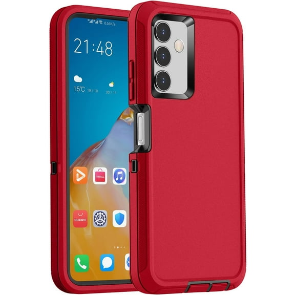 Designed for Samsung Galaxy A34 Heavy Duty Case, Triple Layer Protection Shockproof Dropproof Dustproof Anti-Scratch Phone Case Cover for Samsung Galaxy A34,Red