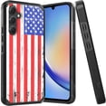 thumbnail image 1 of Designed for Samsung Galaxy A35 5G Fashion Graphic Design Pattern Hard PC TPU 2in1 Tough Strong Hybrid Shockproof Armor Frame Phone Case Cover [USA Flag], 1 of 9