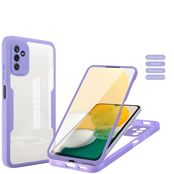 Designed for Samsung Galaxy A35 Case Full-Body Bumper Case Cover Built in Screen Protector Shockproof Transparent Back 360 Full Body Protective Case for Samsung Galaxy A35, Purple