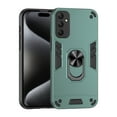 thumbnail image 1 of Designed for Samsung Galaxy A35 Case, Military Grade Protective Phone Case Rugged Hard PC + Soft TPU Cover with Enhanced Metal Ring Kickstand [Support Magnet Mount], Darkgreen, 1 of 7