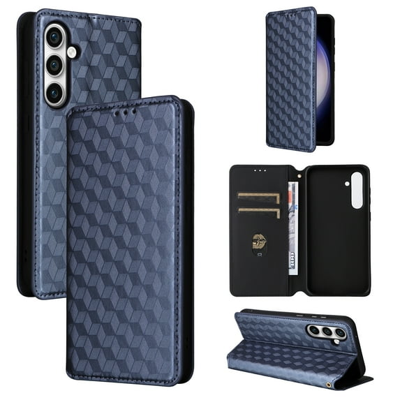 Designed for Samsung Galaxy A35 Case Wallet, Women Men Flip Folio Cover PU Leather Kickstand Credit Card Holders Slots Magnetic Shockproof Phone Case Cover for Samsung Galaxy A35 - Blue