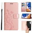 thumbnail image 1 of Designed for Samsung Galaxy A35 Case, Wrist Strap Flip Kickstand PU Leather Wallet Case Cash Card Slots Holder, Protective Shockproof Pattern Women Cover for Samsung Galaxy A35, Rosegold, 1 of 7