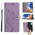 thumbnail image 1 of Designed for Samsung Galaxy A35 Case, Wrist Strap Flip Kickstand PU Leather Wallet Case Cash Card Slots Holder, Protective Shockproof Pattern Women Cover for Samsung Galaxy A35, Lightpurple, 1 of 7