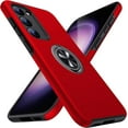 thumbnail image 1 of Designed for Samsung Galaxy A35 Heavy Duty Case with Built-in Kickstand, Dual Layer Protection with Rotating Holder Ring, Sturdy Case for Samsung Galaxy A35, Red, 1 of 6