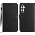thumbnail image 1 of Designed for Samsung Galaxy A36 5G PU Leather Flip Case, Classic Kickstand Card Slots Wrist Strap Magnetic Drop Protective Full Body Protection Phone Case Cover for Samsung Galaxy A36 5G - Black, 1 of 9