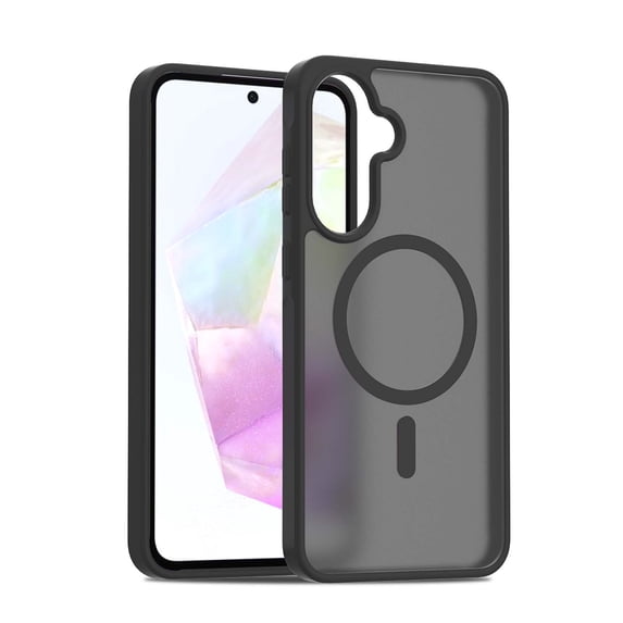 Designed For Samsung Galaxy A36 5G Phone Case,Compatible with MagSafe,Anti-Scratch Anti-Fingerprint Shockproof Skin Feeling Frosted Translucent Ultra Slim Thin Fit Phone Case Cover,Black