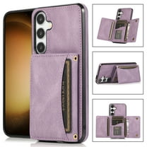 Designed for Samsung Galaxy A36 5G Wallet Case with Credit Card Holder - Premium PU Leather Flip Kickstand Shockproof Protective Purse Phone Cover for Samsung Galaxy A36 5G - Purple