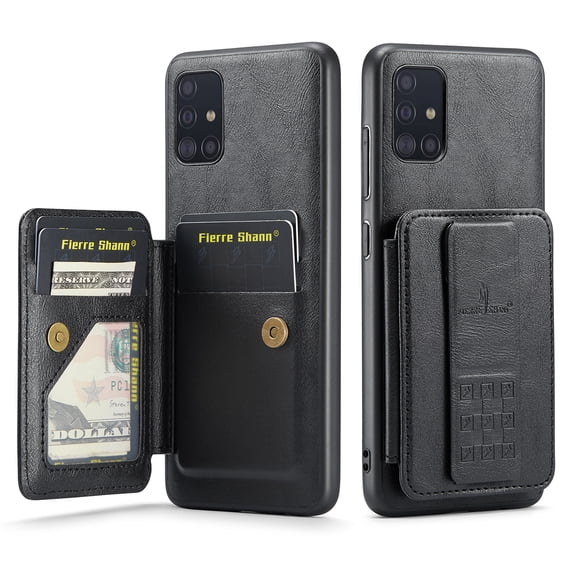 Designed for Samsung Galaxy A51 4G Case Wallet with RFID Blocking Card Holder PU Leather Credit Card Slots Cash Pocket Phone Cases for Men Women Back Flip Magnetic Clasp Protective Cover,Black