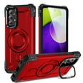 thumbnail image 1 of Designed for Samsung Galaxy A52 5G Armor Case with Camera Cover Stand, Shockproof Protection Compatible with MagSafe Rugged Case Cover for Galaxy A52 5G, Support Car Magnetic Holder - Red, 1 of 7