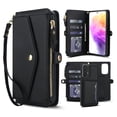 thumbnail image 1 of Designed for Samsung Galaxy A52 5G Multi-Function Wallet Phone Case,With Shoulder Strap&Wrist Strap,Cash Pocket&Card Slots,Zipper Purse,Magnetic Detachable PU Leather Flip Phone Case,Black, 1 of 9