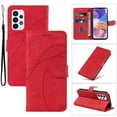 thumbnail image 1 of Designed for Samsung Galaxy A53 5G Case Wallet for Women, Flip Folio Cover with PU Leather Kickstand Credit Card Holder Slots Magnetic Wrist Strap Protective Phone Case for A53 5G, Red, 1 of 10