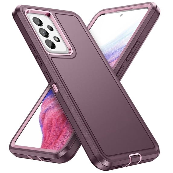 Designed for Samsung Galaxy A53 5G Heavy-Duty Case, Triple-Layered Military-Grade Full Protection Cover, Anti-Scratch Non-Slip Shockproof Rugged Case for Samsung Galaxy A53 5G, Purple