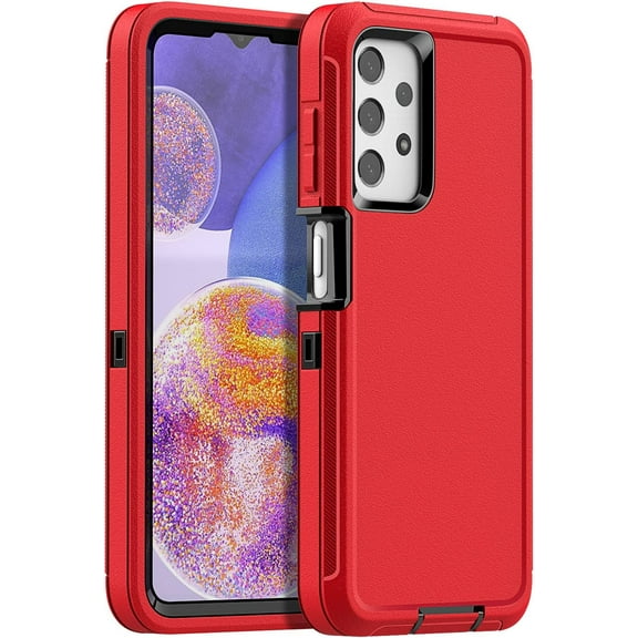 Designed for Samsung Galaxy A53 Heavy Duty Case, Triple Layer Protection Shockproof Dropproof Dustproof Anti-Scratch Phone Case Cover for Samsung Galaxy A53,Red
